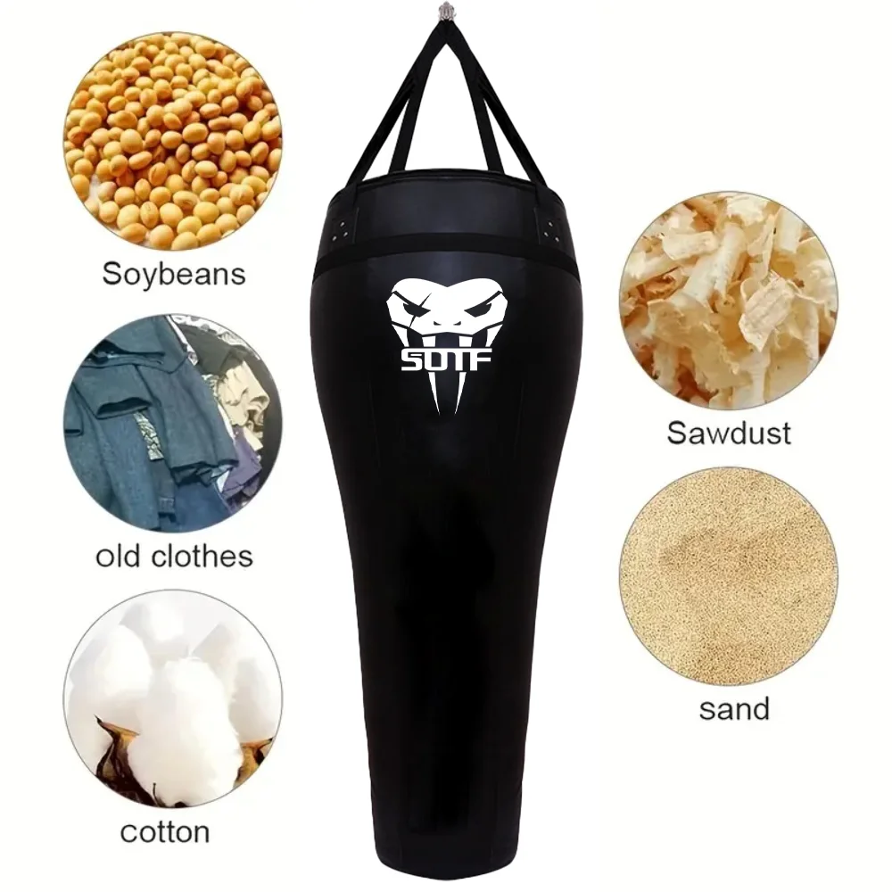Saco de areia multifuncional para artes marciais, saco de boxe resistente com gancho de corrente de metal, equipamento esportivo dobrável