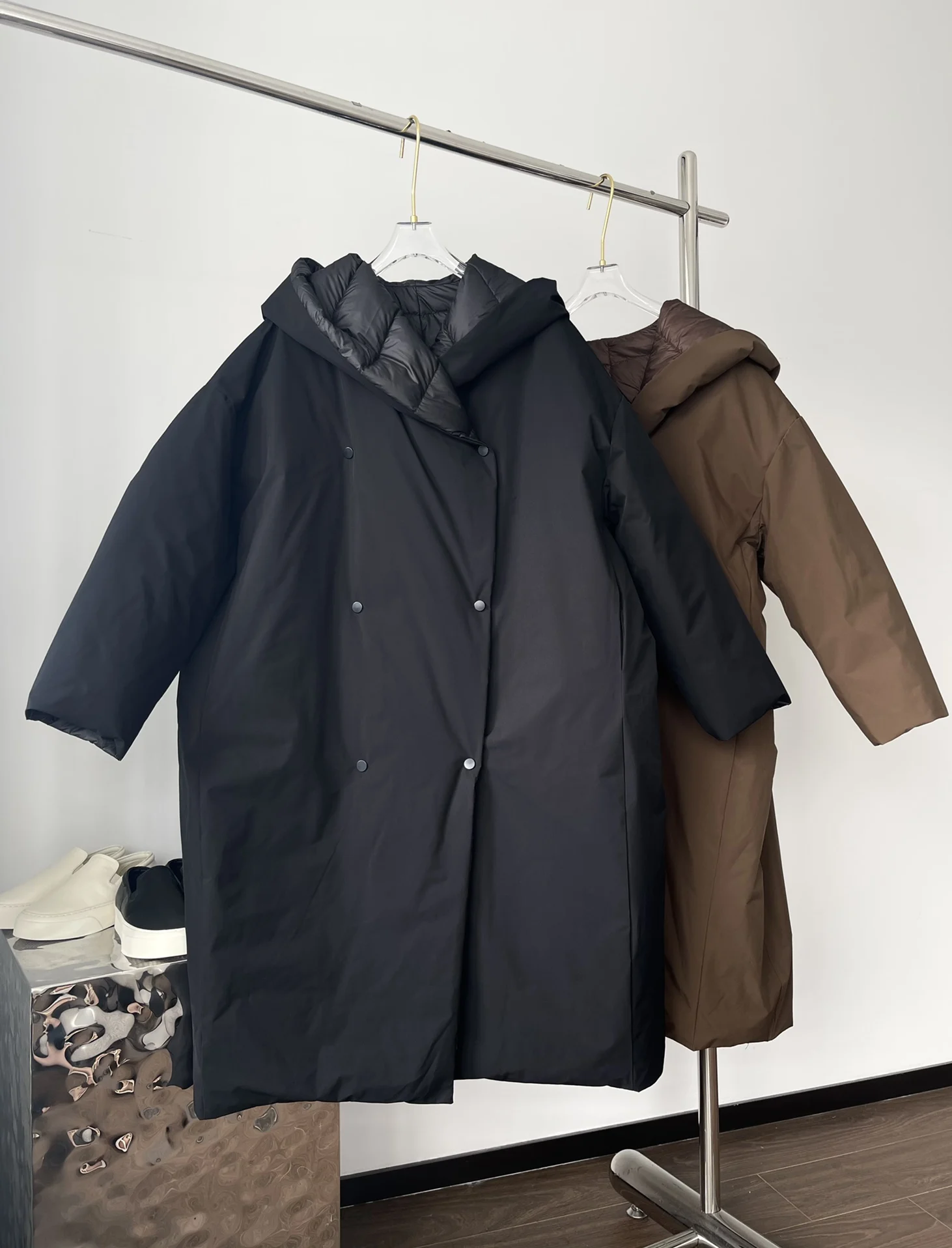 2025 Abbigliamento donna Piumino reversibile silhouette semplice Autunno Inverno Nuovo 1103