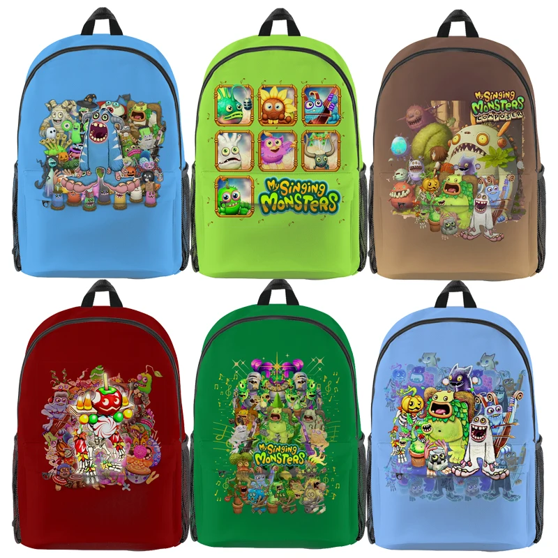 Cartoon My Singing Monsters Backpack Horror Game Anime Boys Girls Kids School Laptop Bookbag Student Daypack Travel Bags