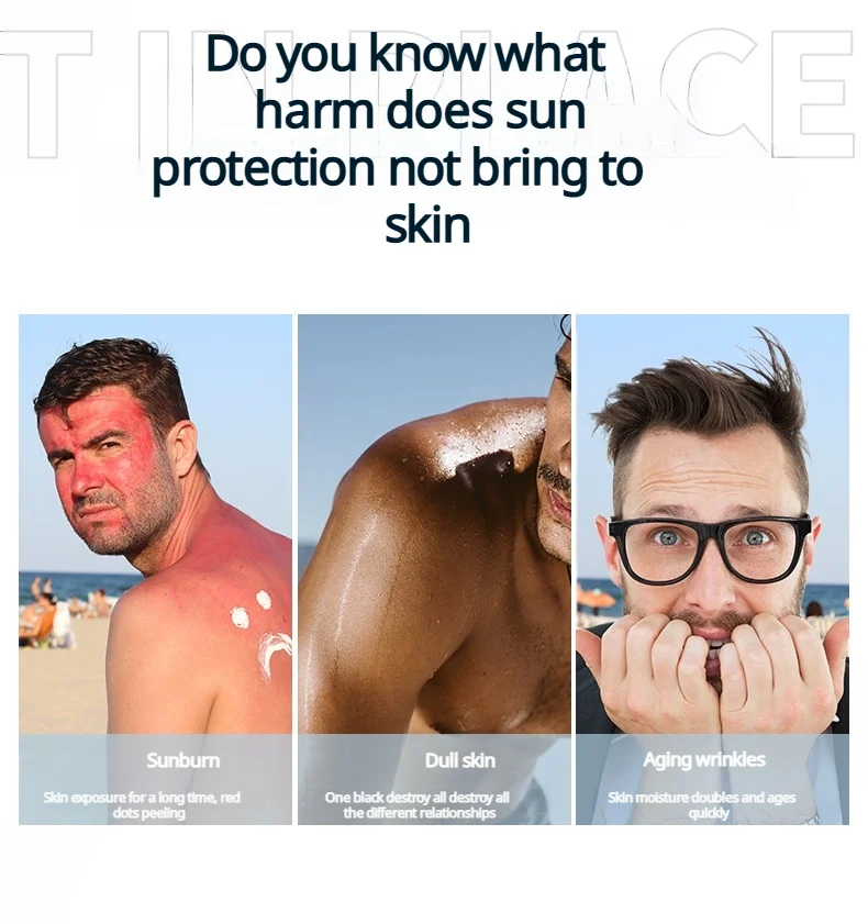 واقي شمسي خارجي حصري للرجال SPF50+ للحماية من أشعة الأشعة فوق البنفسجية، منعش ومرطب، مناسب للجسم بالكامل.