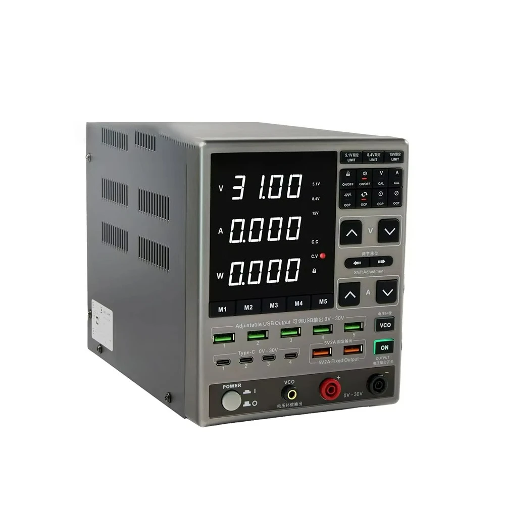 

Adjustable DC Power Supply 30V6A with OCP Protection for Phone Repair Digital Multifunctional Voltage Current Tester