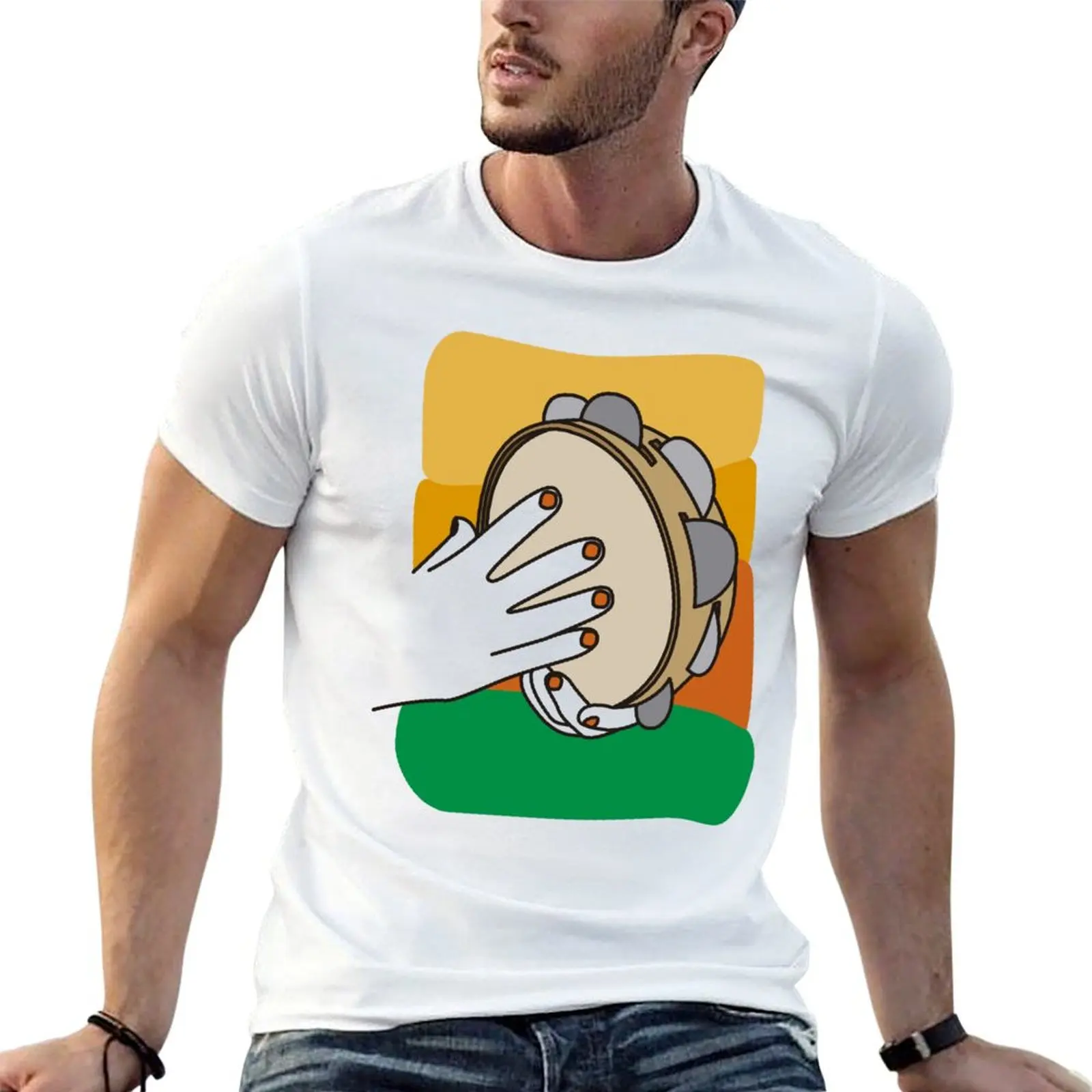 

man t for cotton man shirt shirts for T-Shirt Tambourine t