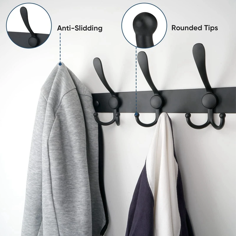 Wall Mounted Coat Rack For Hanging, Coat Rack Freestanding For Jacket Coat Hat For Bedroom, Hooks For Hanging Coats