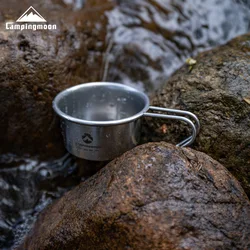 CAMPINGMOON 1PCS S050 Small Stainless Steel Mug Portable Coffee Cups Outdoor Camping Equipment Shiraz Coffee Kungfu Cup