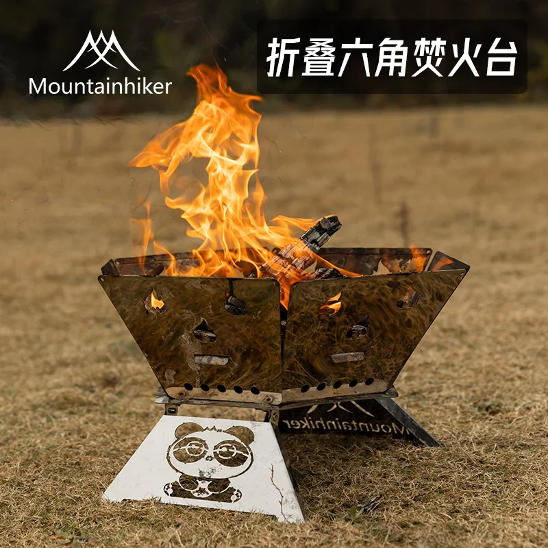Mountainhiker طوي سداسية موقد للتخييم المحمولة سبائك الألومنيوم في الهواء الطلق شواء شواء نزهة التدفئة للمشي الموقد #4