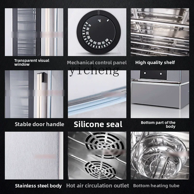 صندوق تخمير TQH صندوق استيقاظ بالبخار تجاري مكون من 13 لوحة خبز على البخار خزانة تخمير الخبز غير القابل للصدأ #4