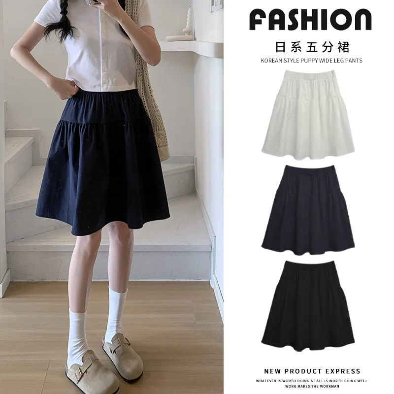 

Japanese-style College-style Skirt for Women Summer High-waisted A-line Skirt Mid-length Skirt Japanese-style Short Skirt