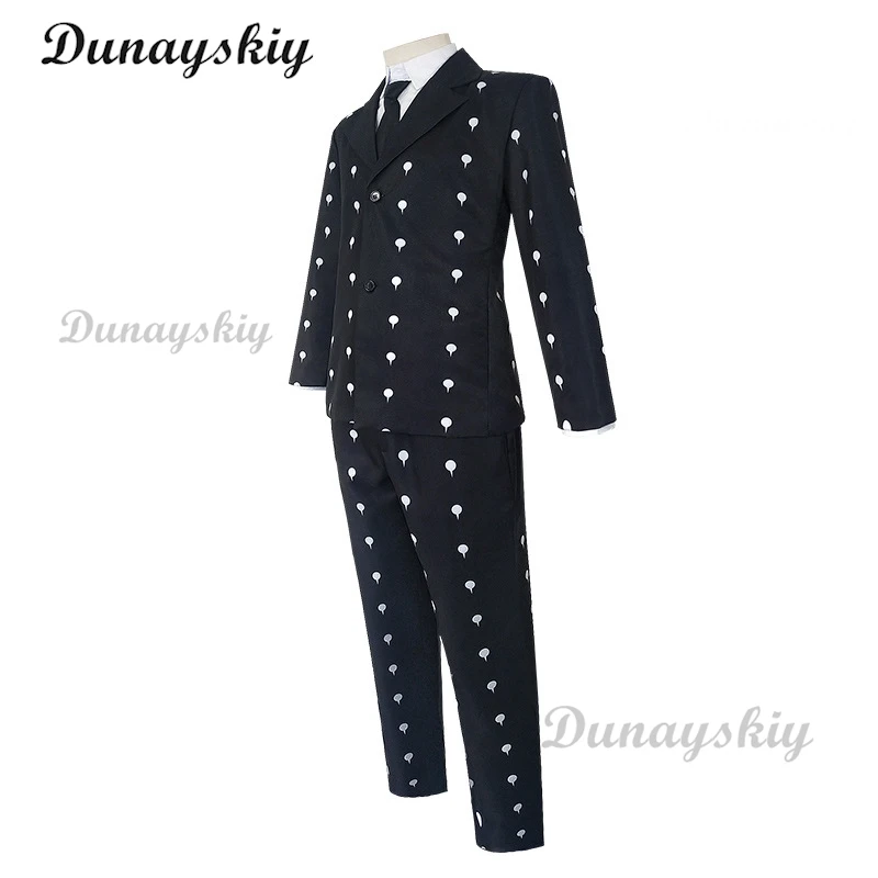 أزياء أنيمي غريبة برونو Bucciarati أزياء تنكرية باللون الأبيض والأسود زي موحد للنساء للهالوين شعر مستعار للمغامرة برونو مخصص