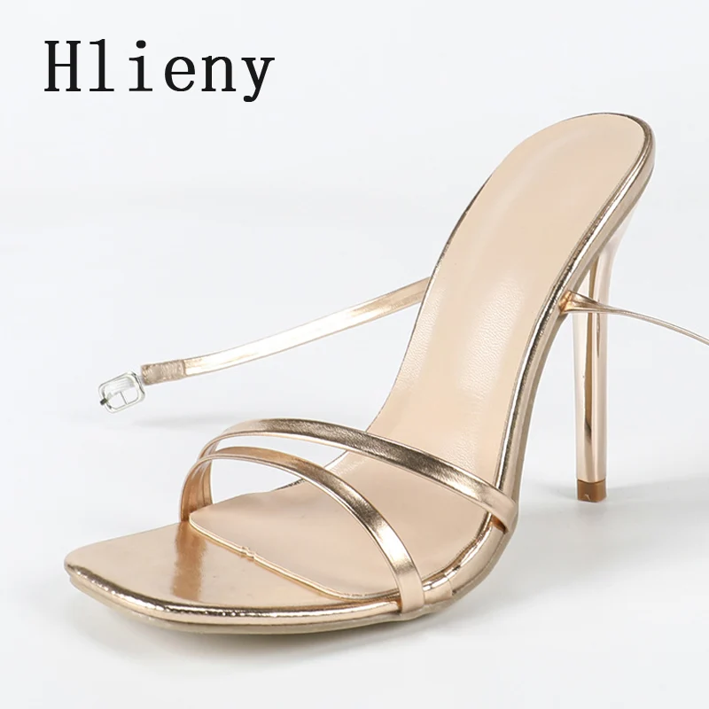 

Hlieny/женские сандалии в уличном стиле, пикантные туфли с узким ремешком и квадратным носком, пряжкой и ремешком для ночного клуба, туфли на высоком каблуке-шпильке для банкета и выпускного вечера