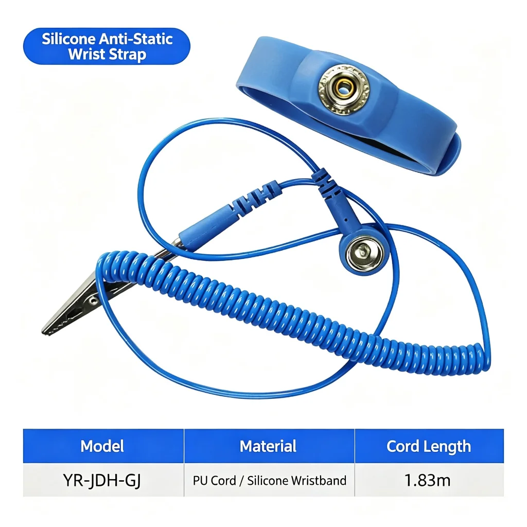 YARUN ESD Antistatisches Armband mit oder ohne Kabel für Elektronikwerkstätten, Leiterplattenmontage, Antistatik-Werkzeug – Detail 20
