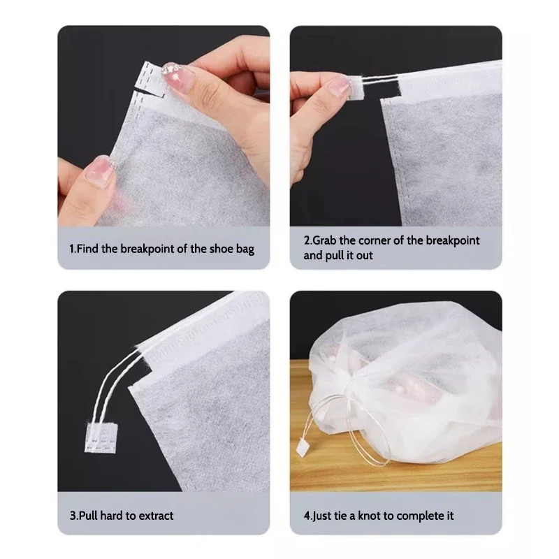 10-50PCs Vlies Schuh Staub Abdeckungen Staubdicht Kordelzug Lagerung Tasche Reisetasche Schuh Taschen Trocknen Schuhe schützen – Detail 1