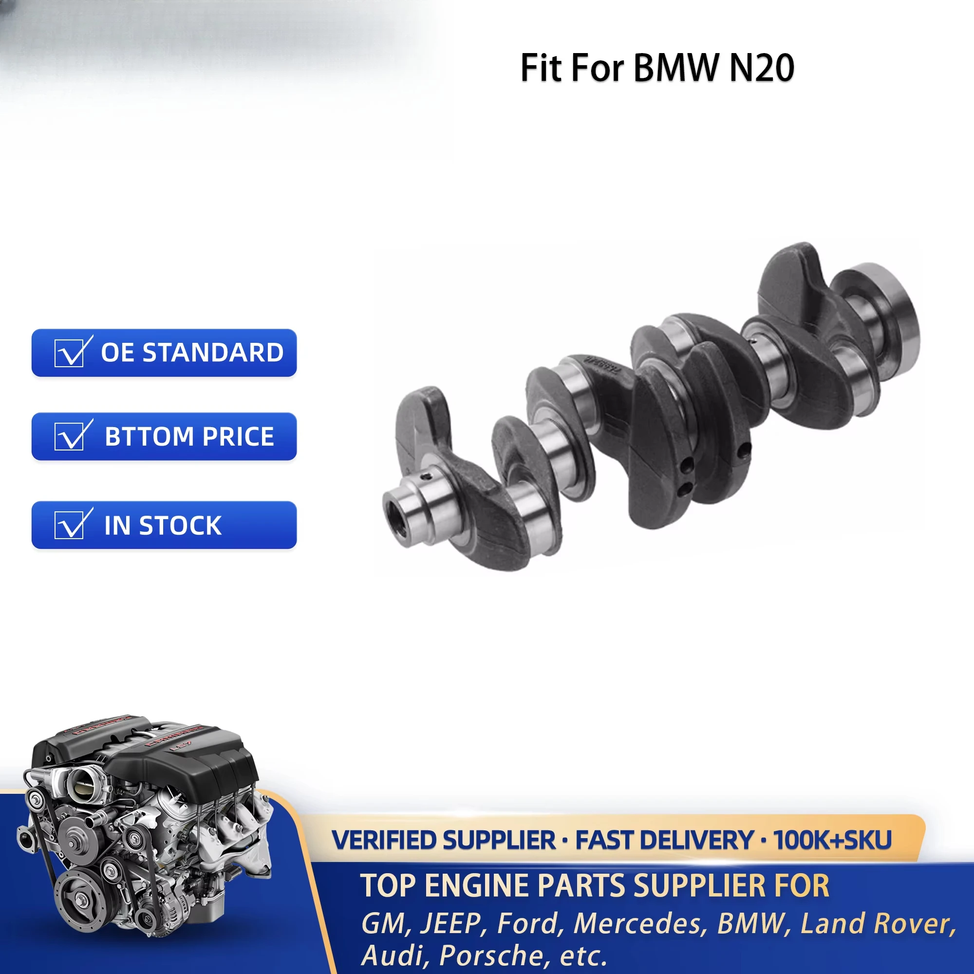 1203HOT Linkteco Engine Crankshaft for BMW 220i 228i 320i 328i 428i 520i 528i X3 X4 X5 N20 N26 2.0L 2012-2017 11217640165 112175