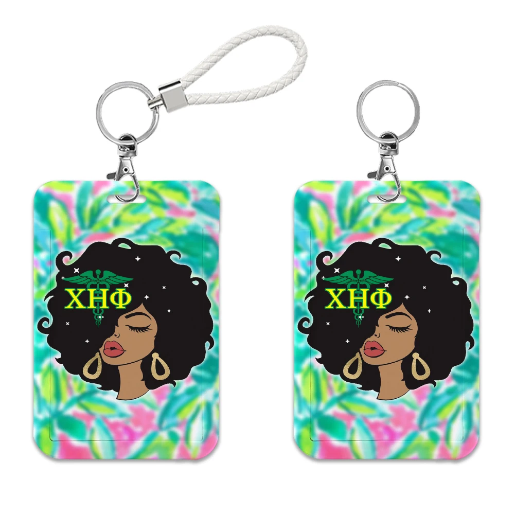 Chi Eta Phi Medical sorority ID Card Holders Lanyard Credit Card Badge Holder Girl Retractable Clip Business Cardholder