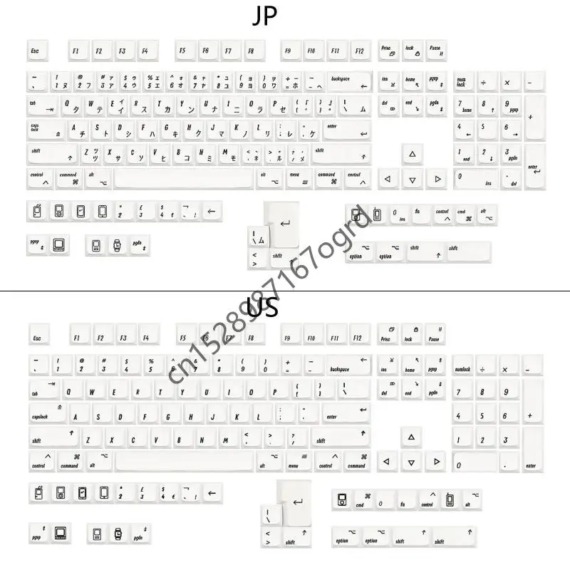 

Для крышек клавиш 133-ключ-краски сублимация PBT-Keycaps MAC-стиль MDA Профиль MDA для переключателей MX Механическая клавиатура