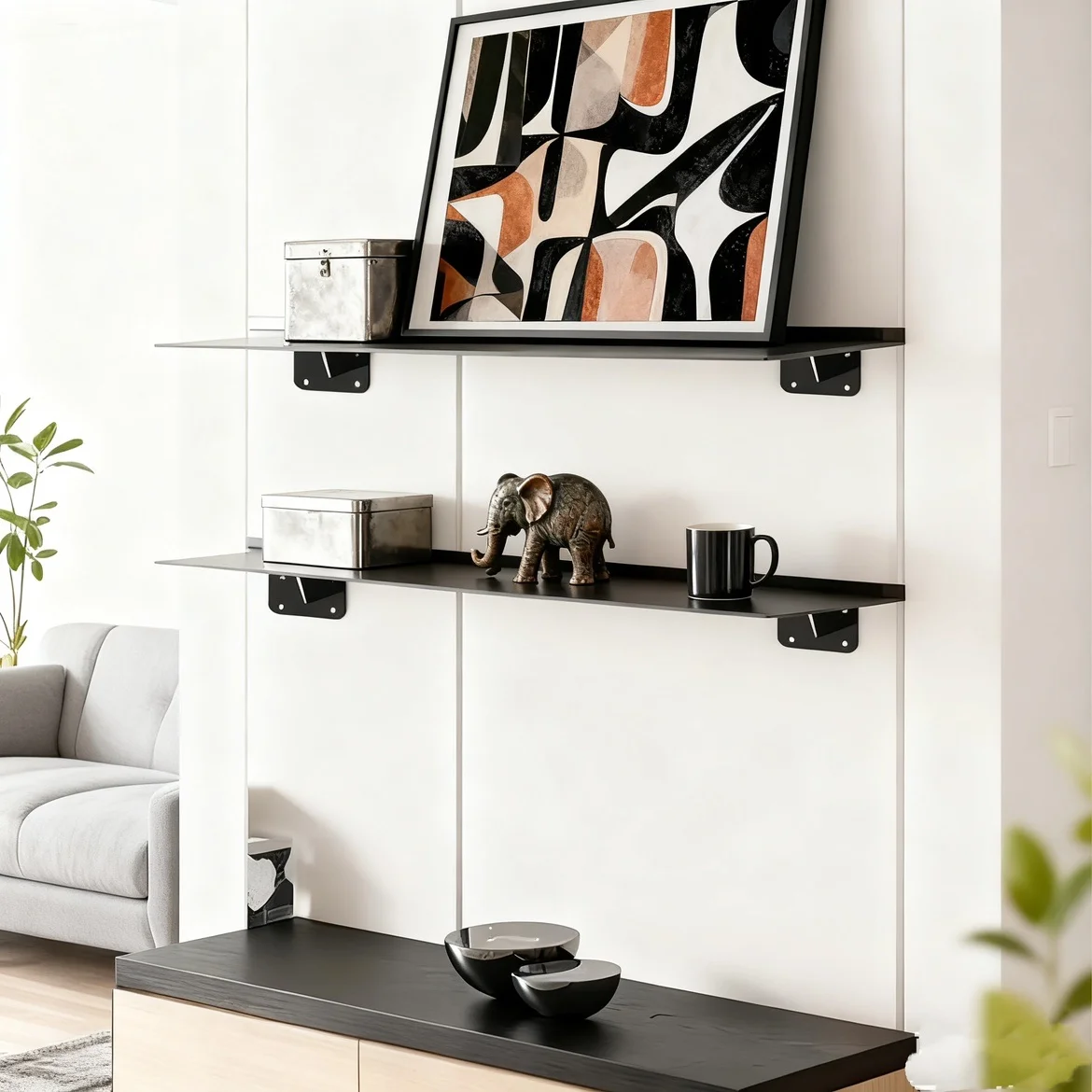 

Heavy Duty Triangle Support Bracket Wall Mounted Desk Hanging TV Stand Angle Iron Retaining Plate Storage Bracket