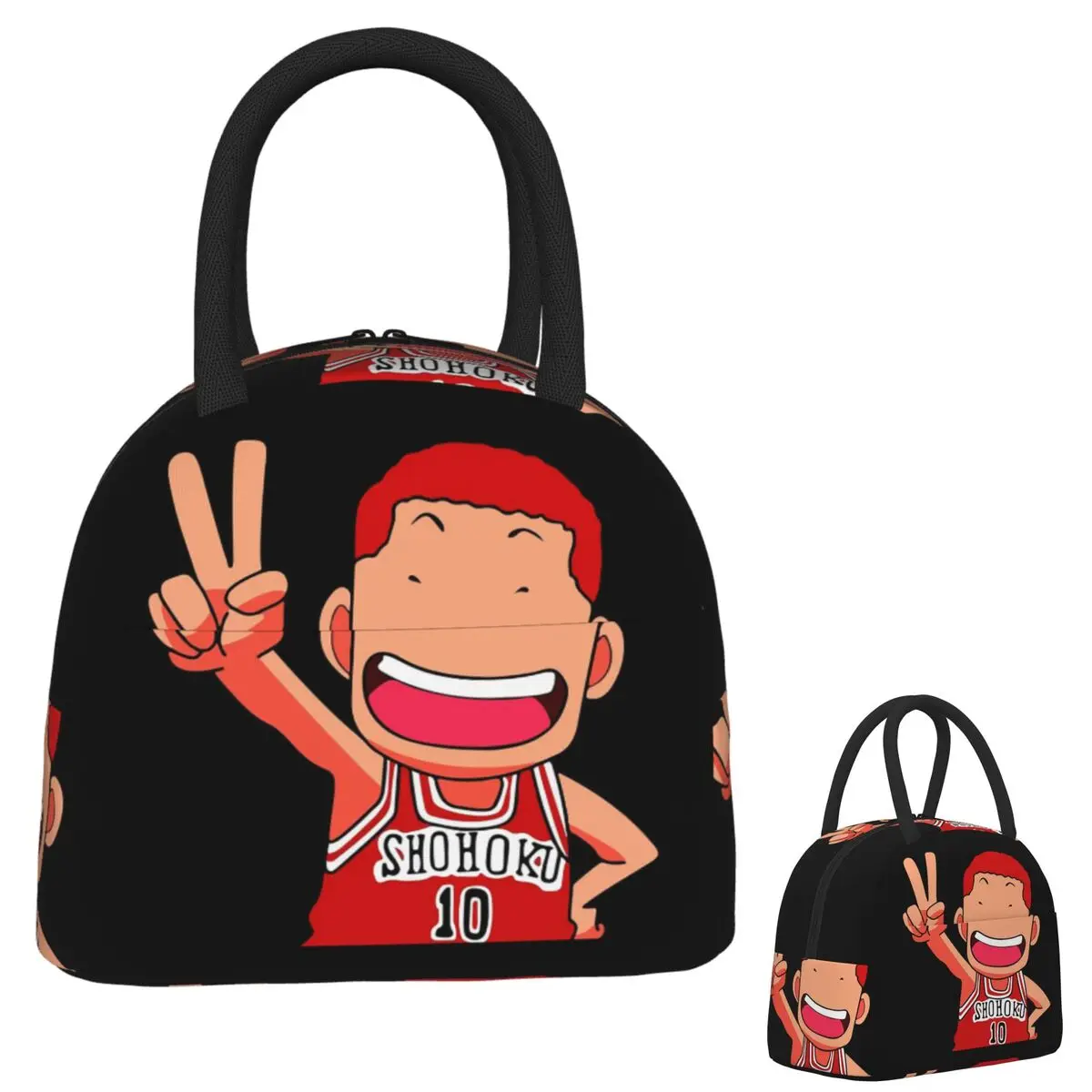 

Sakuragi Hanamichi Chibi Peeker Slam Dunk Insulated Lunch Bag for Women Kids Leakproof Food Boxes Thermal Lunch Box Tote