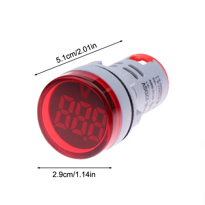 22mm AC 25-500V Round Mini Digital Voltmeter Ammeter LED Indicator Lamp Amp Volt Voltage Tester Meter Device image 6