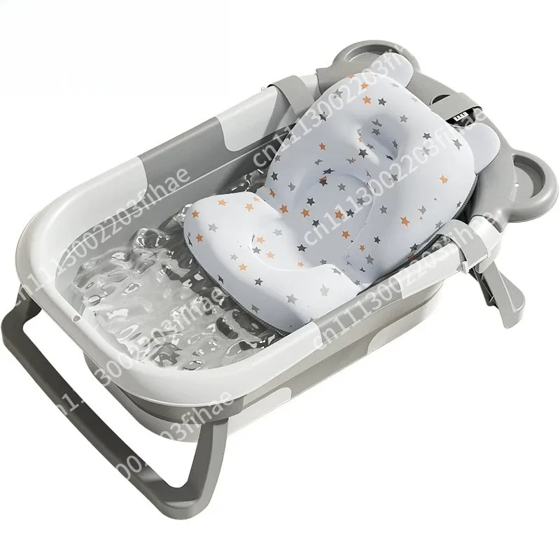 Baby temperature-sensitive bath tub, folding household, toddler bath tub can sit and lie down, baby bath tub, with drain hole