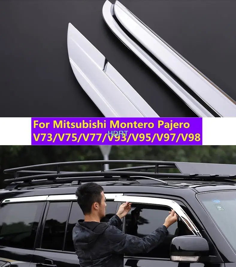 

Козырек для окна для Mitsubishi Montero Pajero V73/V75/V77/V93/V95/V97 автомобильные ветрозащитные стекла ABS хром Защита от солнца и дождя боковые дефлекторы