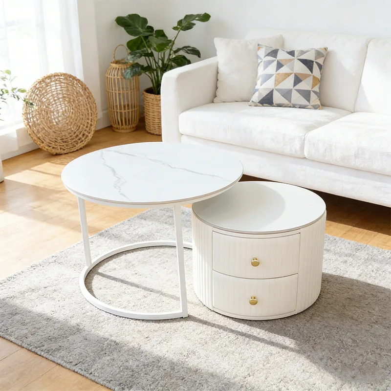 Round Decoration Coffee Table Clear Lounge Unique European European Funky Side Table Big Size Mesa Auxiliar Home Decoration