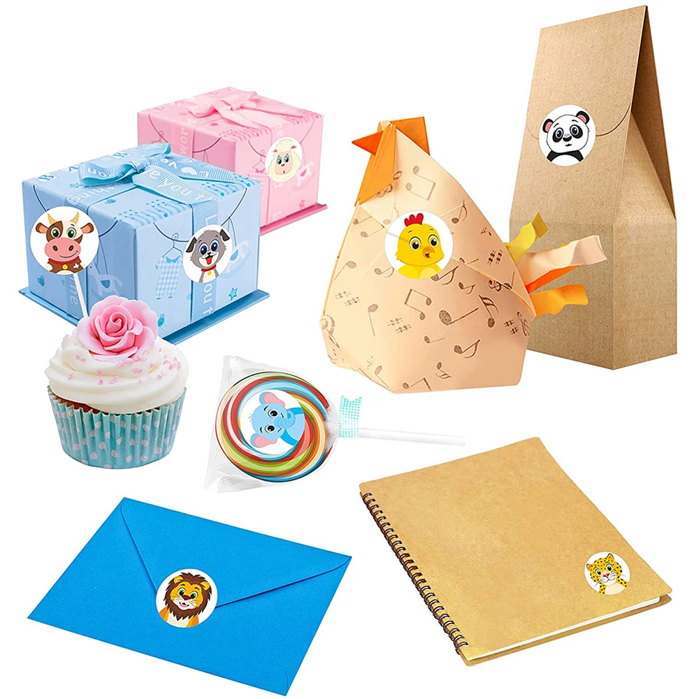500Pcs 1Inch Ronde Cartoon Speelgoed Dierenstickers Voor Kinderen Leraar Beloning Aanmoedigen Etiketten Sticker Kantoorbenodigdheden Voor Kinderen