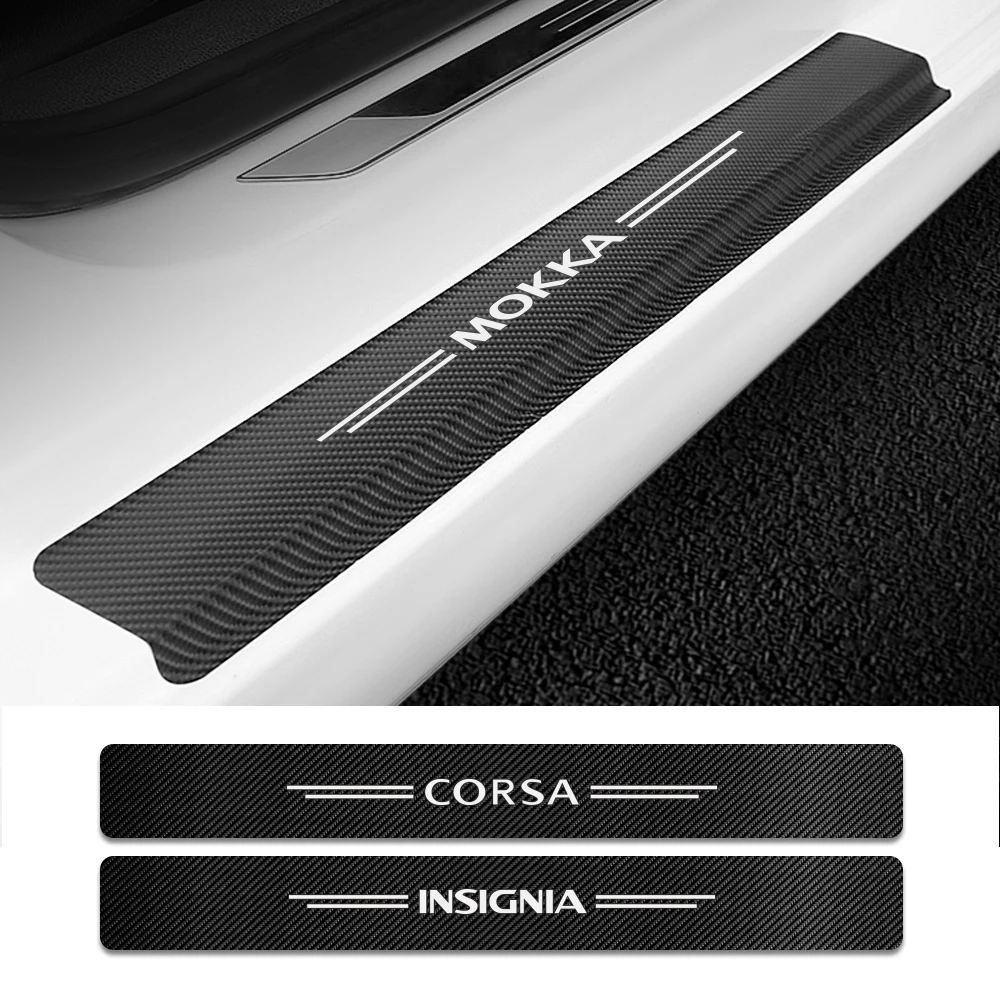 For Opel Astra H K J G Mokka Corsa D E Insignia B Vectra B OPC 4PCS/Set Car Door Sill Guard Cover Protector Stickers Accessories