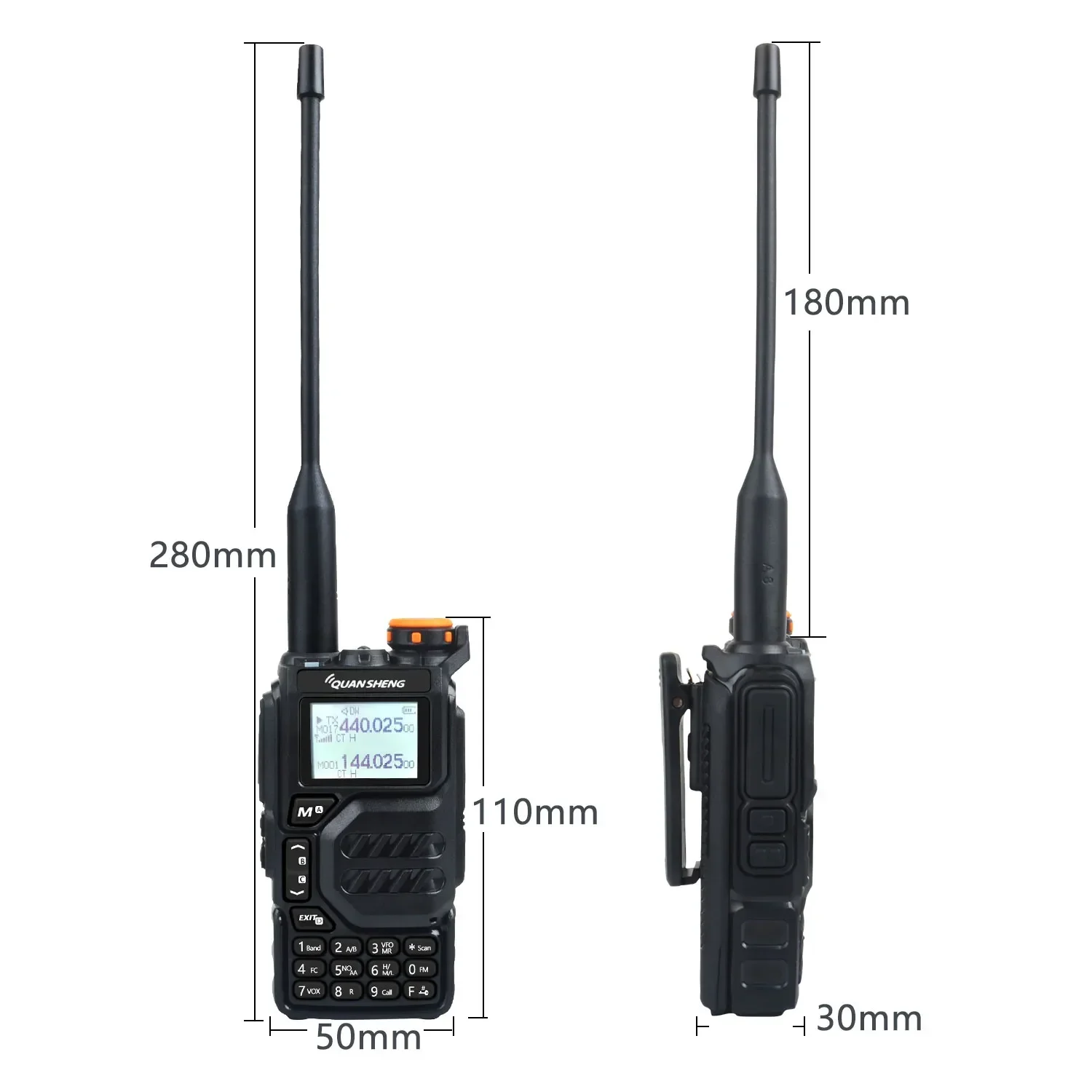 50-600MHz RX Walkie Talkie Long Range Quansheng UV-K5 VHFUHF 136-174MHz 400-470MHz RX TX Both DTMF VOX FM Wireless Freq Radio