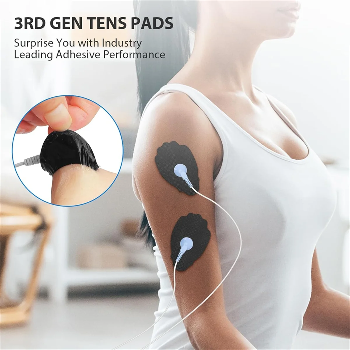 A05RP 10 Pairs Unit Electrode Pads ,3.5mm Snap Replacement Pads for Electrotherapy Reuse More Than 30 Times