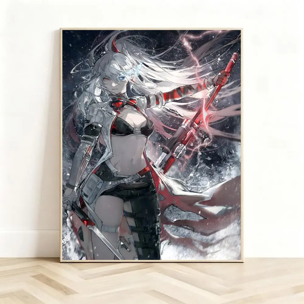 Sci-Fi Action Game P-Punishing Gray Raven Poster Classic Self-Adhesive PP Wall Sticker for Living Room Bar Decor Gift