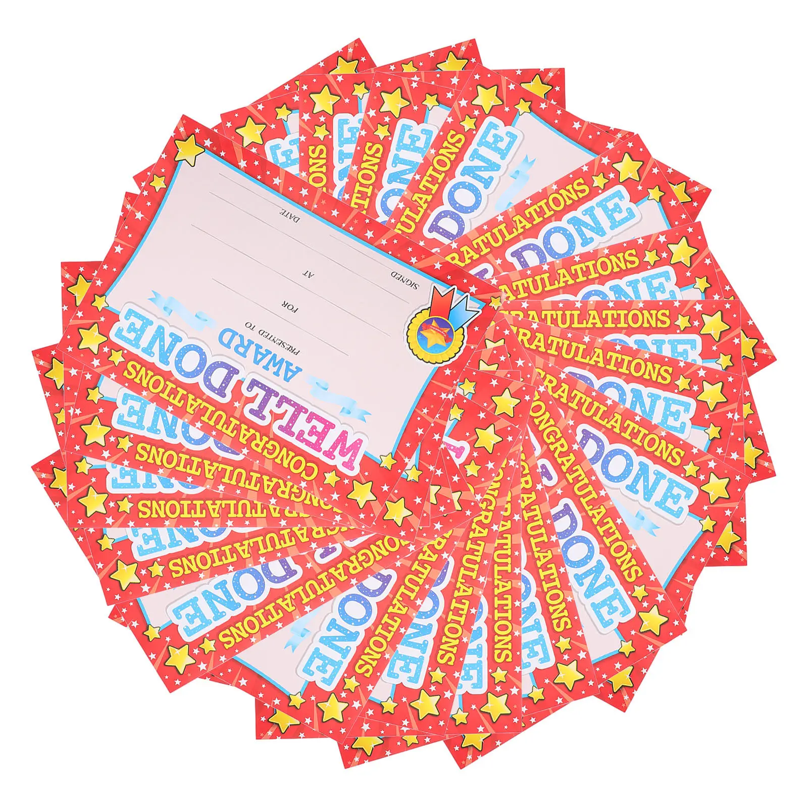 

20 шт. наградных сертификатов с креативным мультяшным дизайном, учебные принадлежности для детского сада, красочные награды для поощрения в классе