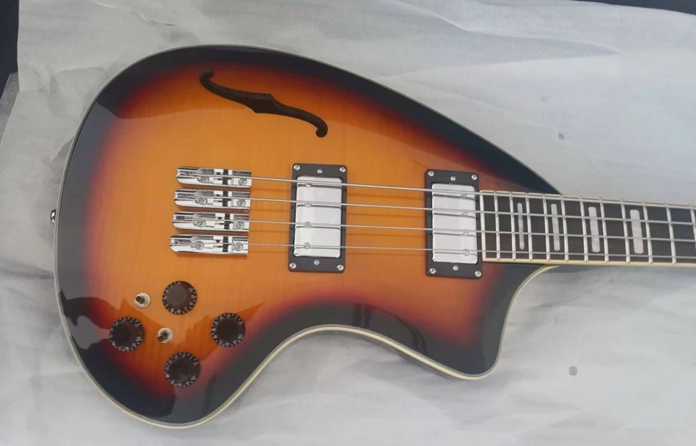 F hole 4 string electric bass guitar electricas electro electrique guitare guiter guitarra gitar guitars