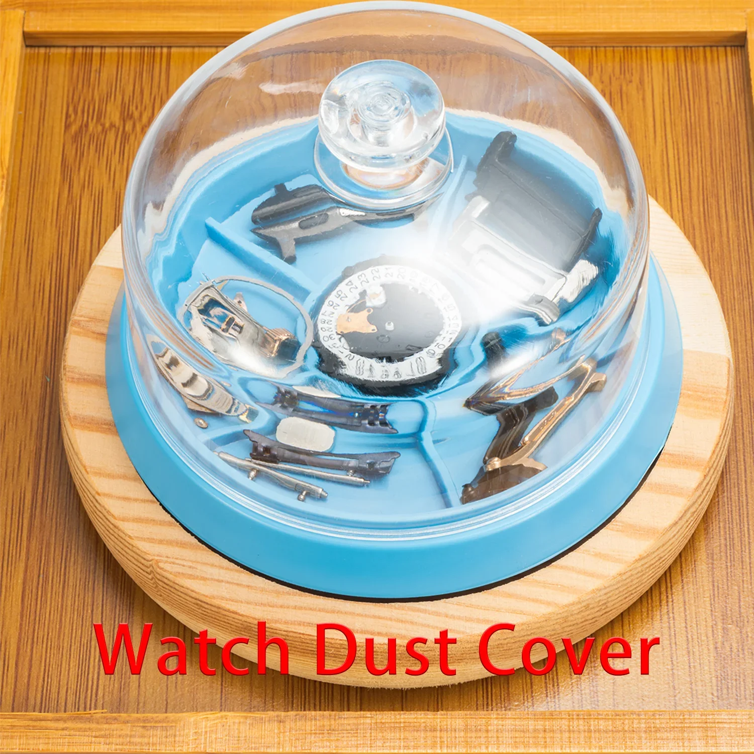 6 Slots Watch Dust Sheet Cover with Tray Watch Movement Repair Tool Jewelry Tool Spare Protector Watchmaker Repair Tool Supplies