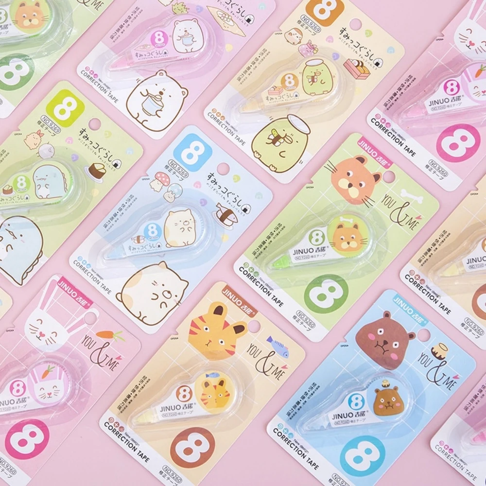 Correction Tape Cartoon Animal Series Simple Cute Refreshing Correction Tape Smooth Not Easy to Break Creative Stationery