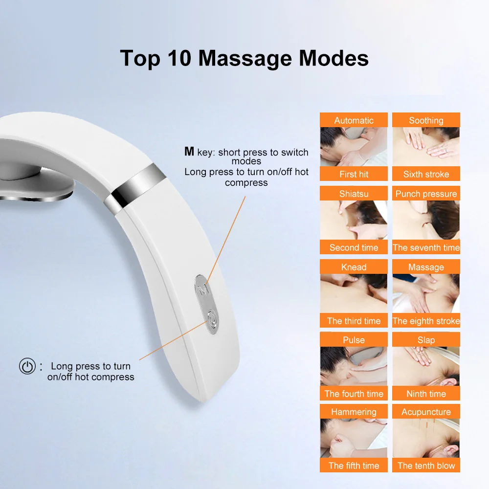 Neck Massager Muscle Electric Massager Intelligent Neck Protection Heating Trapezius Cervical Back Shoulder Massage Machine