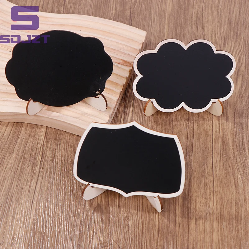 10pcsMessage Board Mini Easel Stand Wooden Writing Board Black Memo Props Table Place Card Birthday