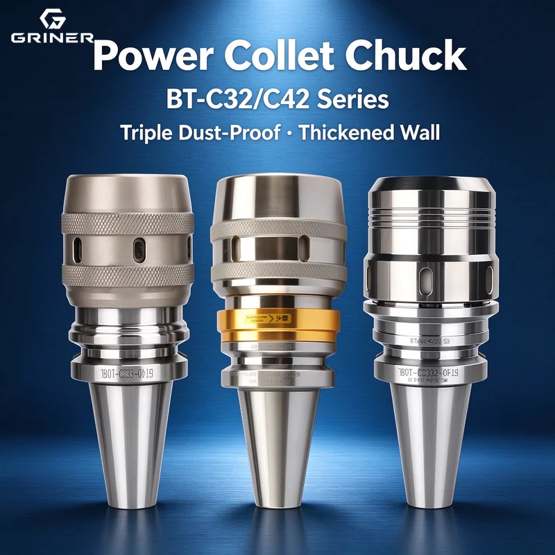 GRINER BT40 powerful tool holder, BT30 CNC machining center, C32 dust-proof heavy cutting, high-precision BBT50 powerful chuck