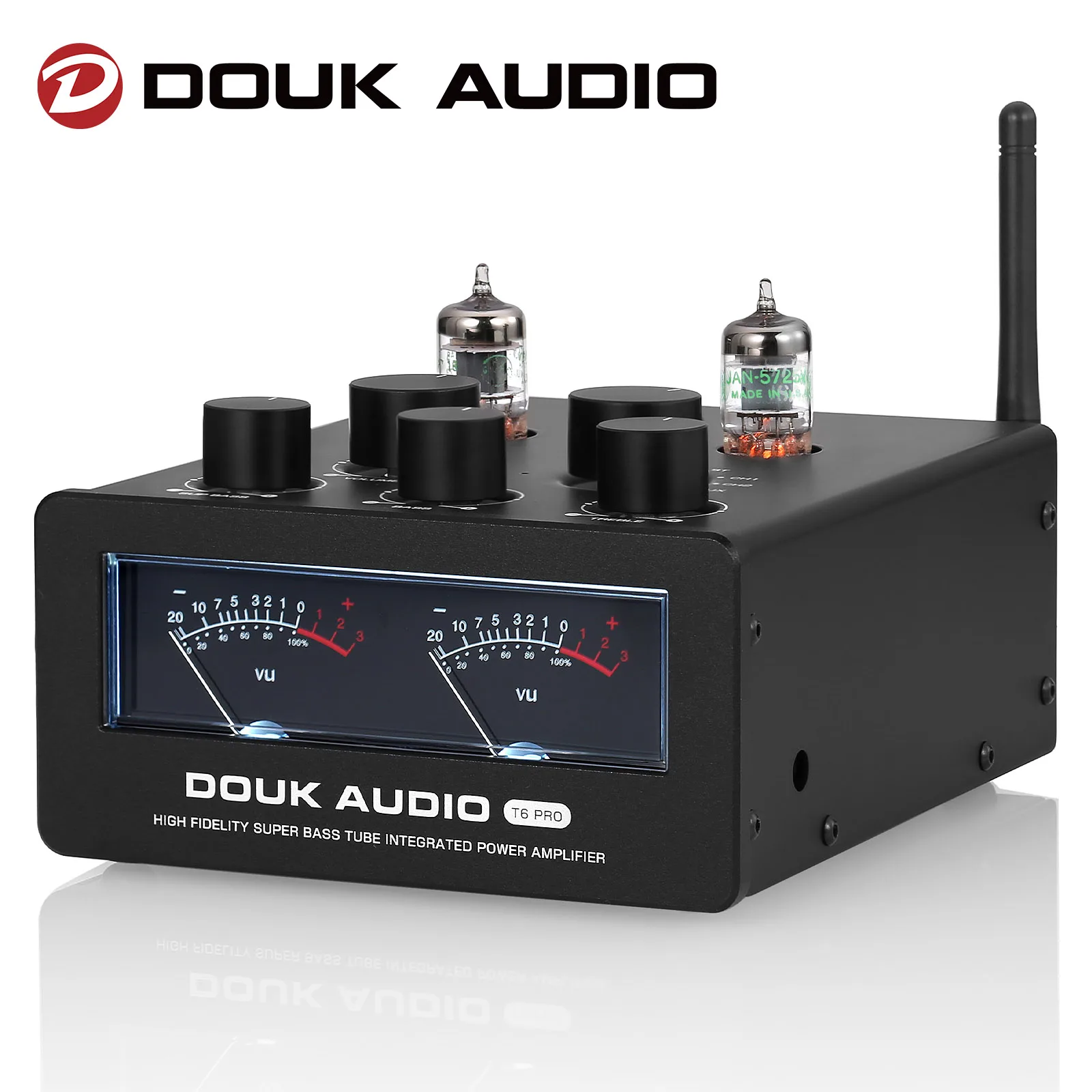 Return-Douk Audio T6PRO HIFI TPA3255 Röhrenverstärker Bluetooth Vakuumröhren-Leistungsverstärker 300W+300W mit VU-Meter
