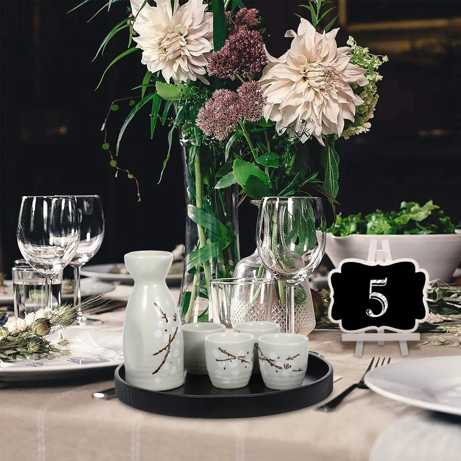 

2Pcs Round Wooden Tray Decorative Storage Plate for Home Decor Kitchen Dining Table Centerpiece Modern Elegant Wood Serving Tray