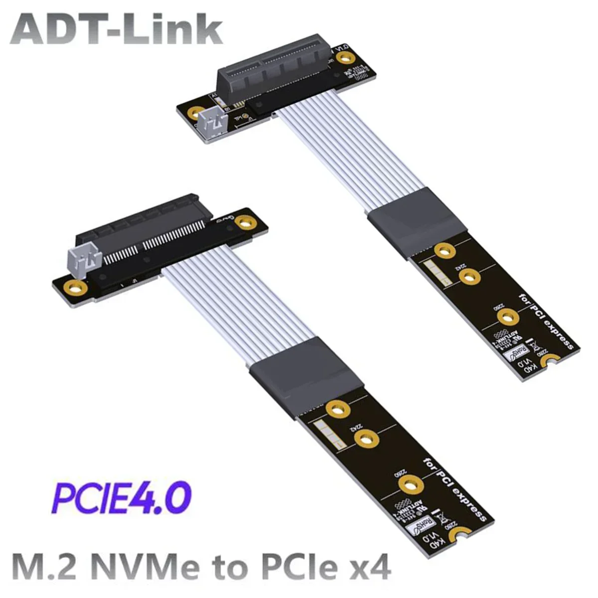 

PCIE 4.0 x4 Riser Cable M2 M.2 NVMe Key M SSD to PCI-E x4 4.0 Extension Cable Gen 4 SATA Power Cable 64G/bps GPU Extender Jumper