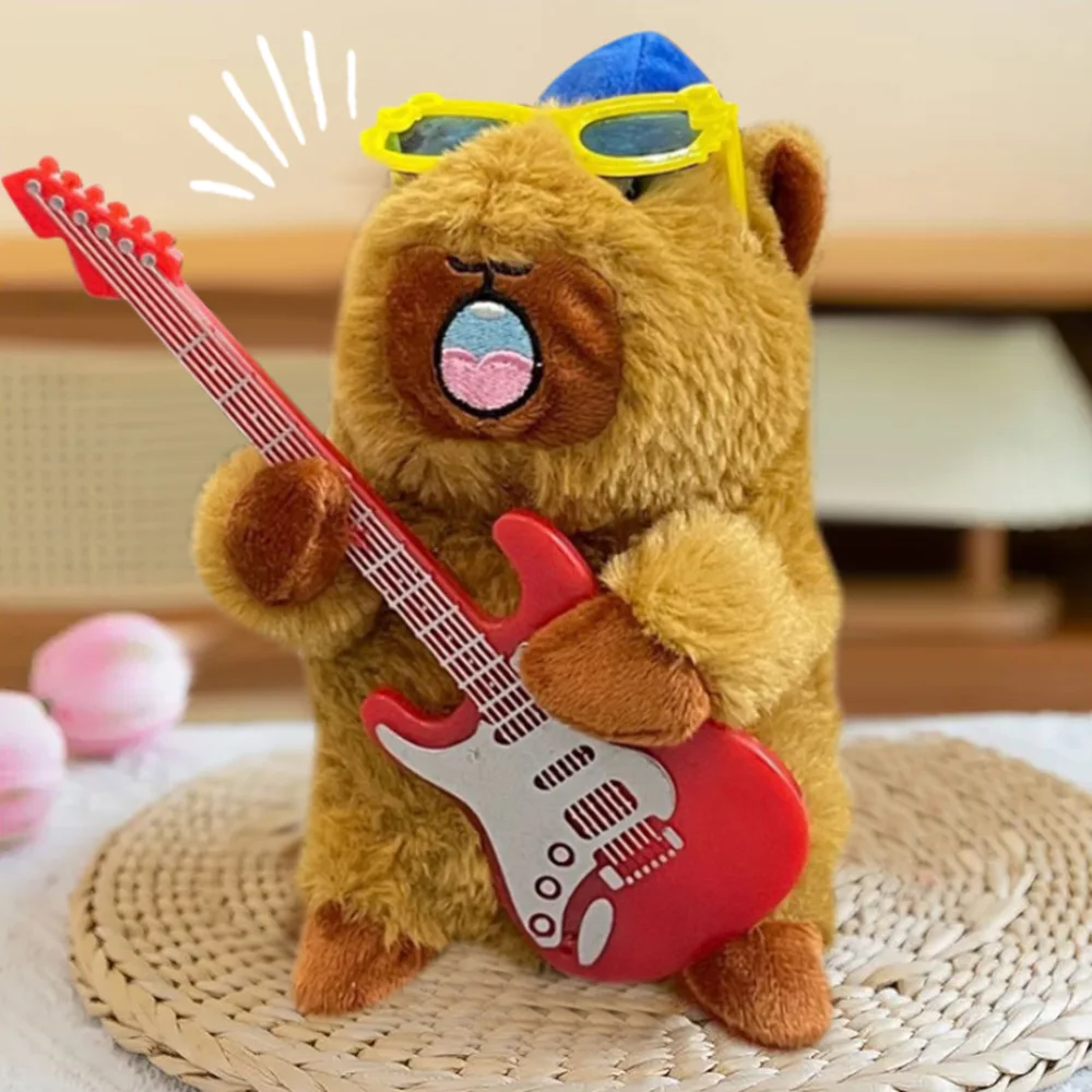 Creative Funny Capybara Plush Musical Dancing Toy Can Dance USB Charging Silly Plush Capybara Doll Learn to Speak Funny Toys