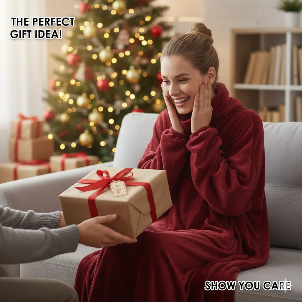 

Wearable Winter Blanket With Sleeves And Pocket Ultra Soft Flannel Fleece For Couch Bed Cozy Thermal Throw For Cold Weather