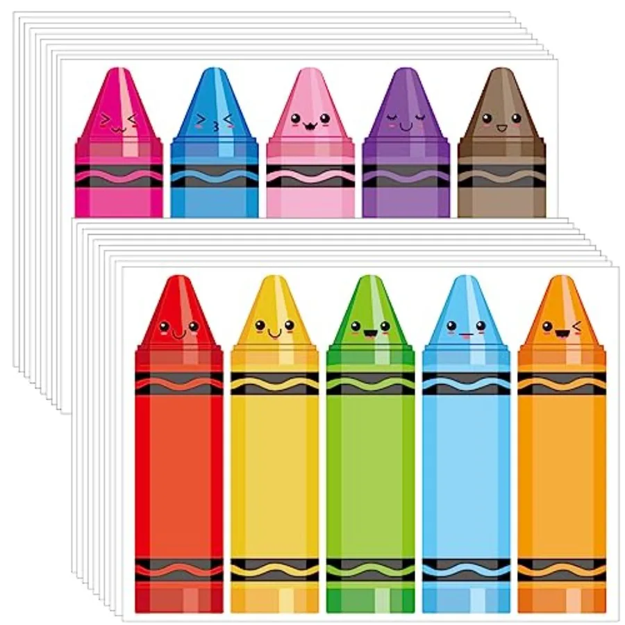 Colorful Crayon Cutouts Bulletin Board Set 100 Pieces