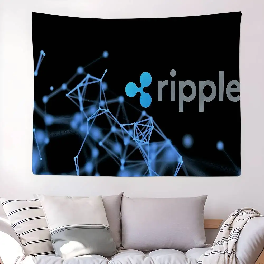 Xrp Ripple Crypto DIY Wall Tapestry Hanging Tarot Hippie Wall Rugs Dorm INS Home Decor