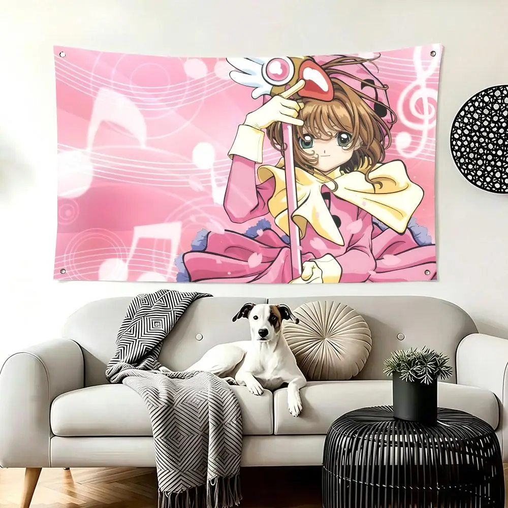 Shoujo Anime C-Cardcaptor Sakura Flags  For Living Room Home Dorm Decor Wall Outdoor Camping Party Banner Gifts