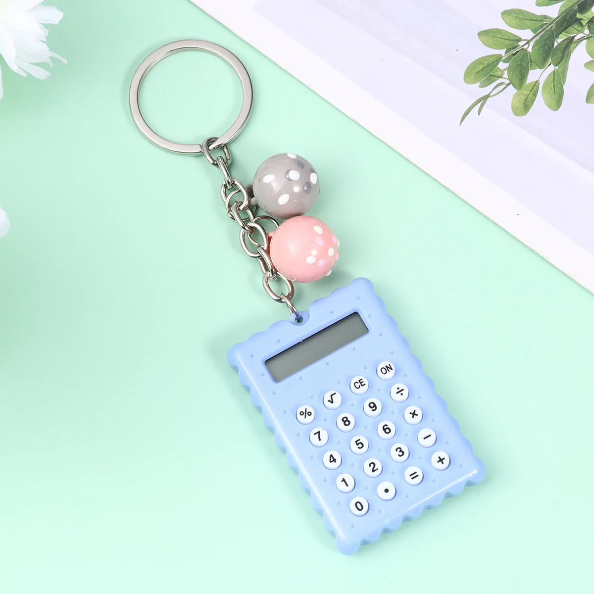 Mini calculadora con llavero, calculadora electrónica portátil, compacta y ligera, para estudiantes, escuela y oficina, 2 uds.