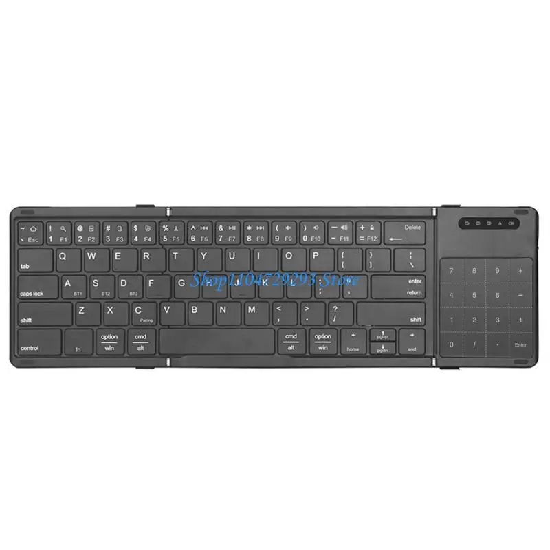 Y2GD B077T タッチパッド付き三つ折りワイヤレス キーボード軽量、長いバッテリー寿命、ワイヤレス複数デバイスの互換性