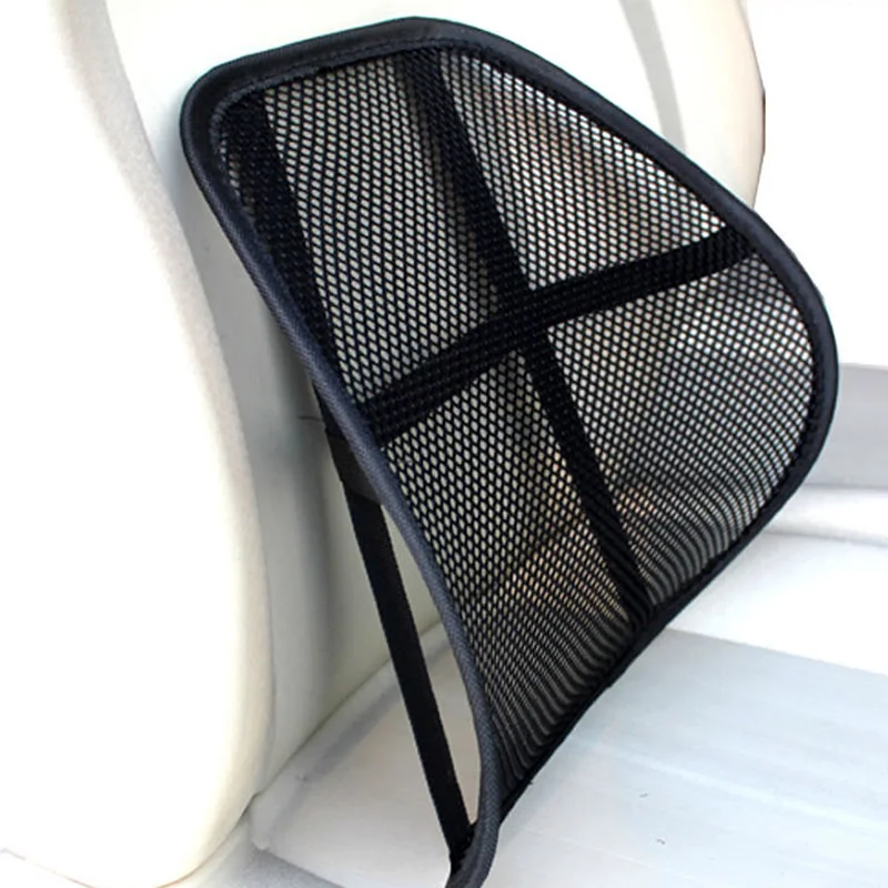 Cojín Lumbar para coche, silla de oficina de malla transpirable, soporte Lumbar cómodo