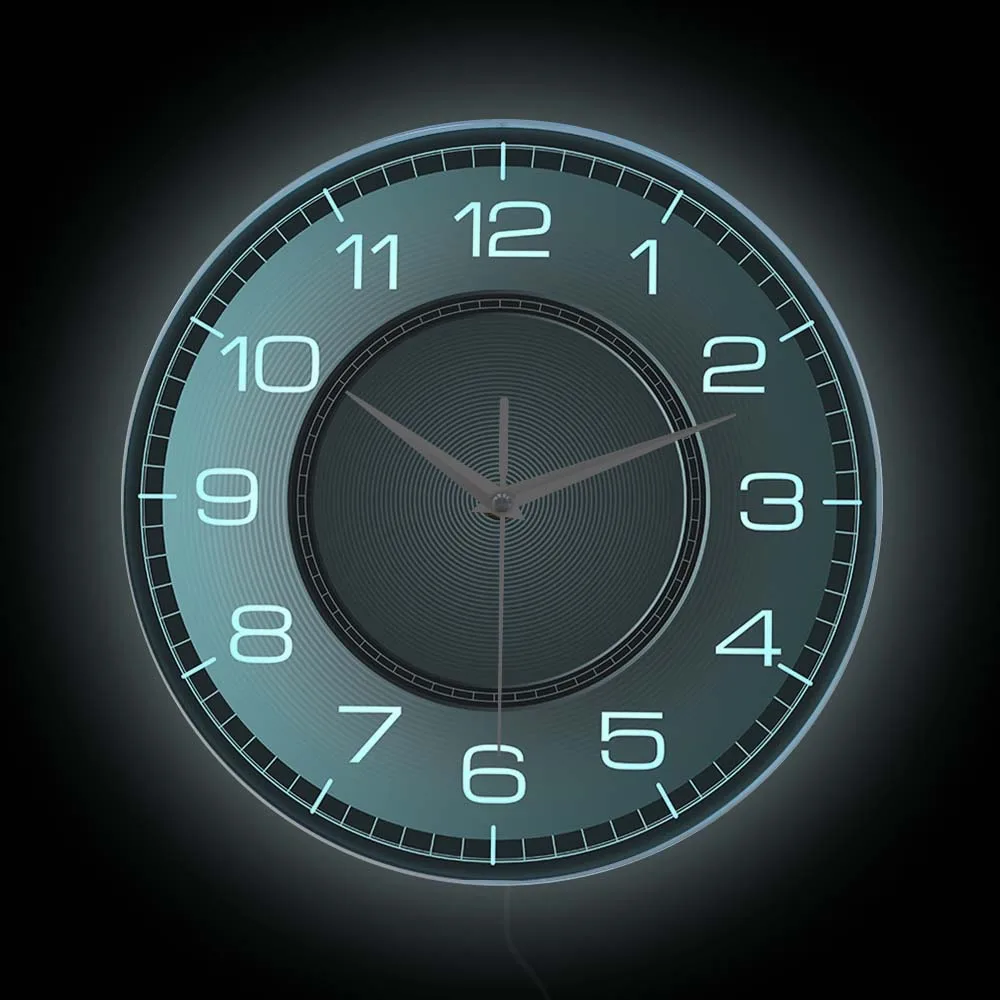 Big Numbers Easy To Read Black Luminous Wall Clock For Living Room Modern Design LED Glow In Dark Wall Clock Bedside Night Lamp