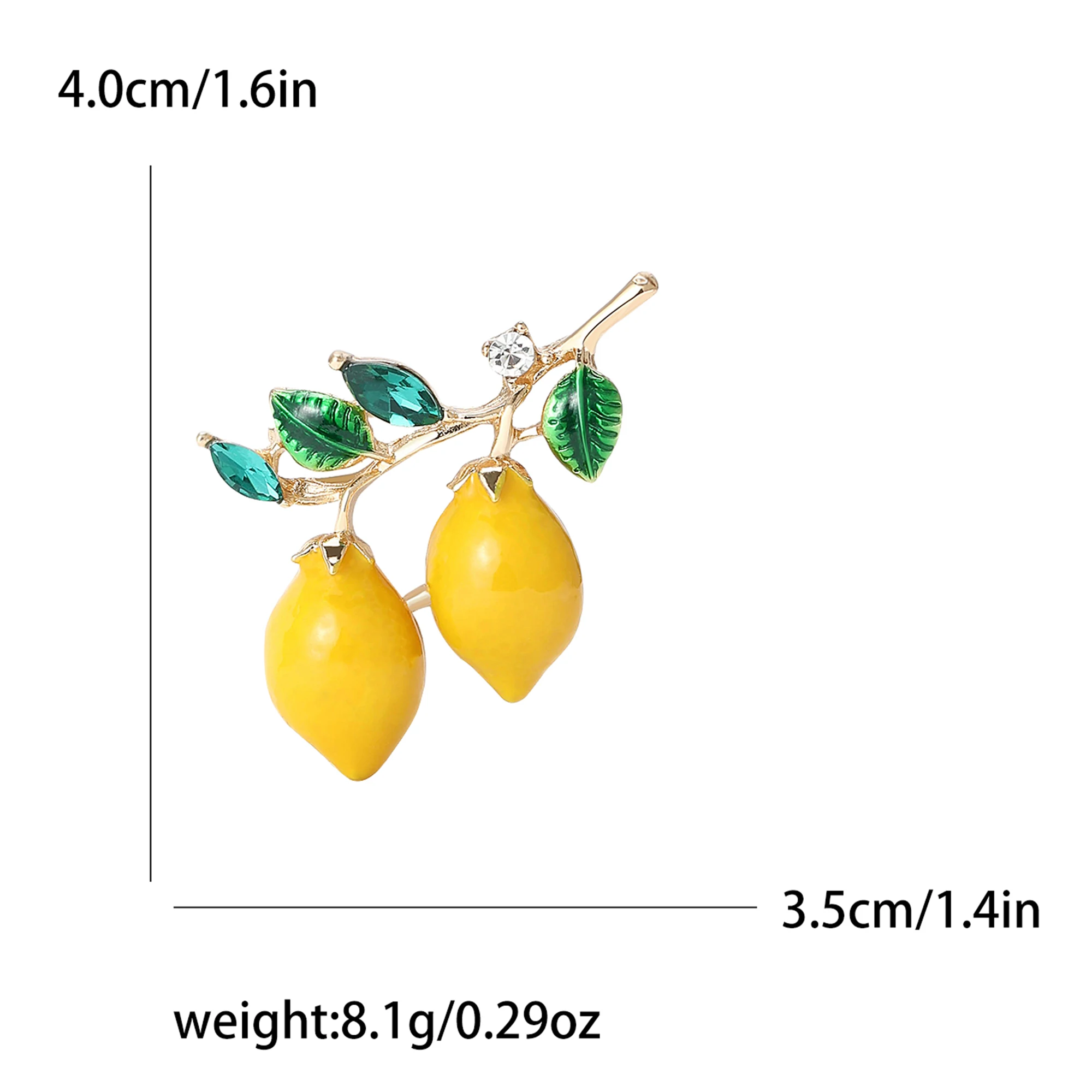 موضة المينا الليمون دبابيس للنساء حجر الراين الفاكهة النبات دبابيس مأدبة حقيبة ظهر للحفلات هدايا جديدة فاخرة مجوهرات اكسسوارات #3