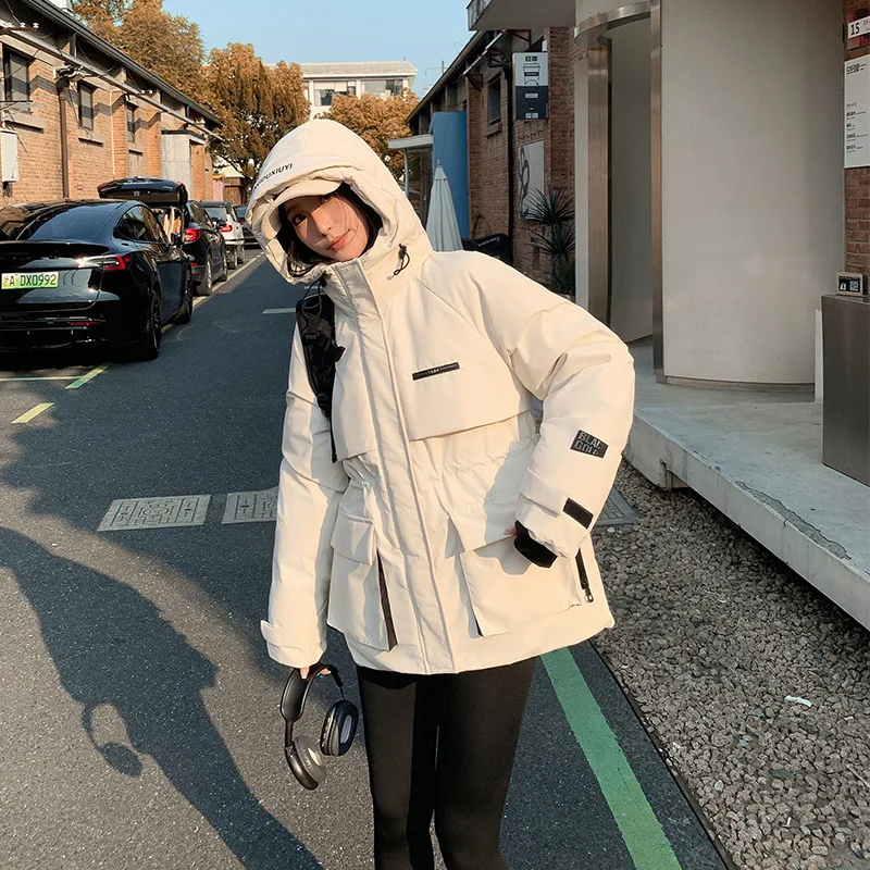 

Winter New Women's Down Cotton Jacket Windproof Hooded Commuter Work Clothes Stormtrooper Jacket